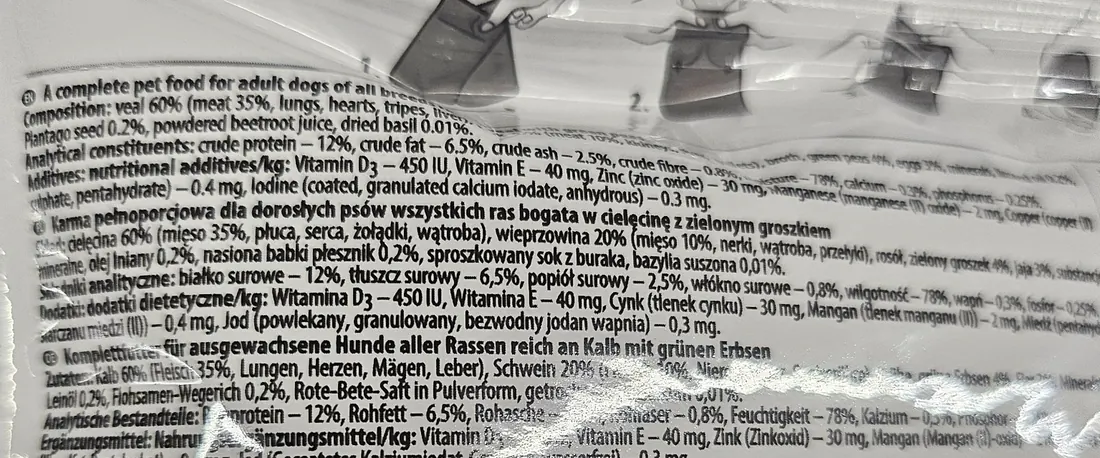 precyzyjny skład karmy dla psów